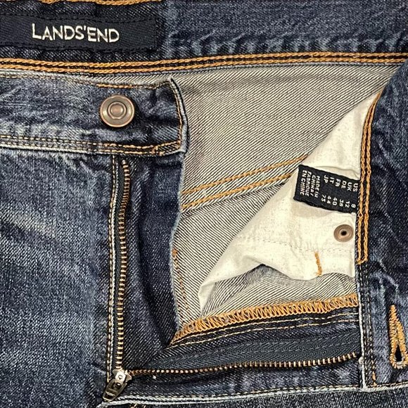Lands' End Women's Medium Wash Straight Leg Denim Jeans, Size 8 - Picture 5 of 5